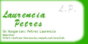 laurencia petres business card